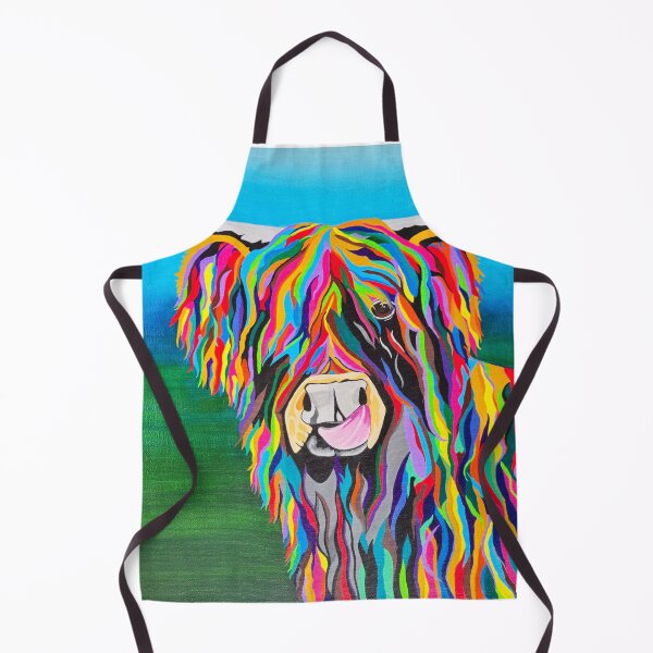 Item preview, Rainbow Highland Cow (with background) designed and sold by PaigesOfArt96.