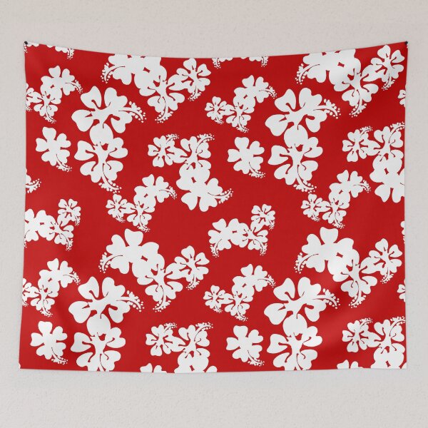 Item preview, Red and White Hawaiian Hibiscus Seamless Repeat designed and sold by Sharon Schwalbe.