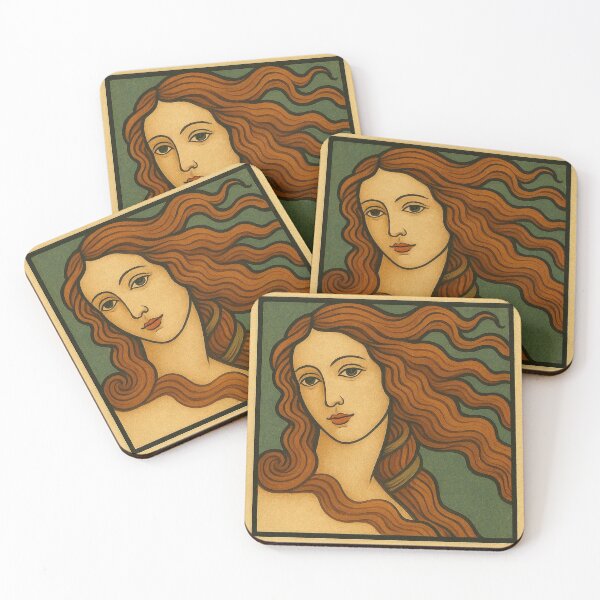 Item preview, Art Nouveau Venus – Classical Inspired Portrait with Flowing Hair designed and sold by flowerwishes.