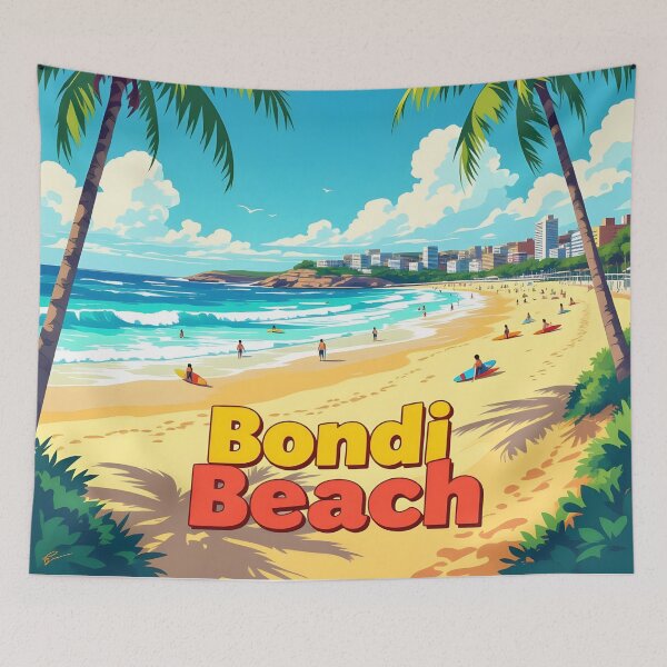 Item preview, Bondi Beach, Sydney: Vintage-Style Painterly Travel Poster designed and sold by LSVart.