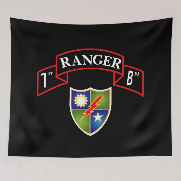 Item preview, SOF - 1st Ranger Battalion Scroll with DUI X 300 designed and sold by Military Insignia Products.