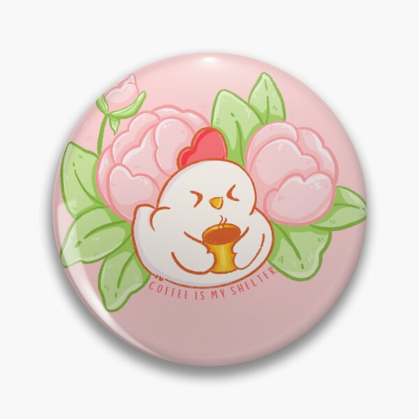 Item preview, Cute little hen drinking Coffee kawaii sticker designed and sold by paperfullyyours.