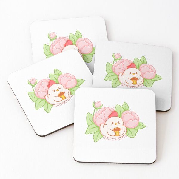 Item preview, Cute little hen drinking Coffee kawaii sticker designed and sold by paperfullyyours.