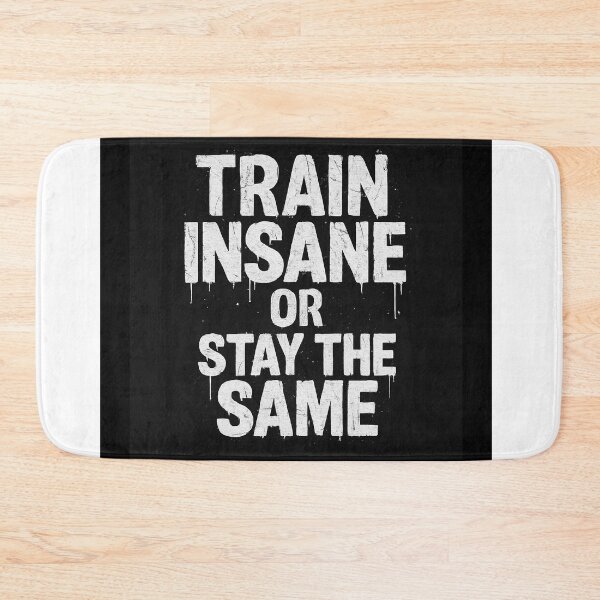 Item preview, “Train Insane or Stay the Same – Hardcore Fitness Motivation Design” designed and sold by AtikumW.