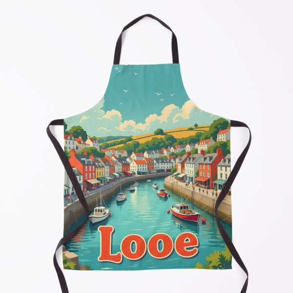 Item preview, Looe, Cornwall: Vintage-Style Painterly Travel Poster designed and sold by LSVart.