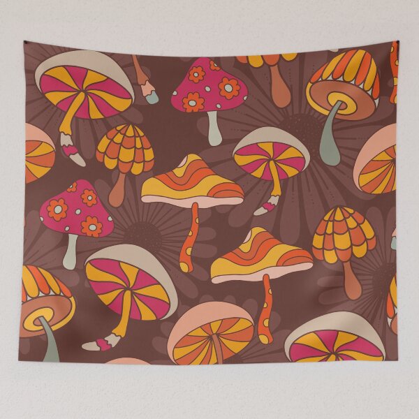 Item preview, Retro Groovy Mushrooms designed and sold by Farissa Designs.