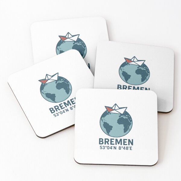 Item preview, Retro globe & paper boat – Bremen coordinates design designed and sold by Fies-und-Fein.