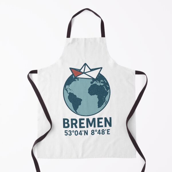 Item preview, Retro globe & paper boat – Bremen coordinates design designed and sold by Fies-und-Fein.