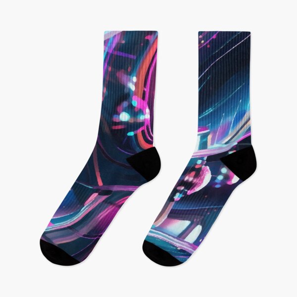 Artikelvorschau, Cyberpunk Neon Circuit Abstrakter Kunstdruck entworfen und verkauft von LuxuryApparels.