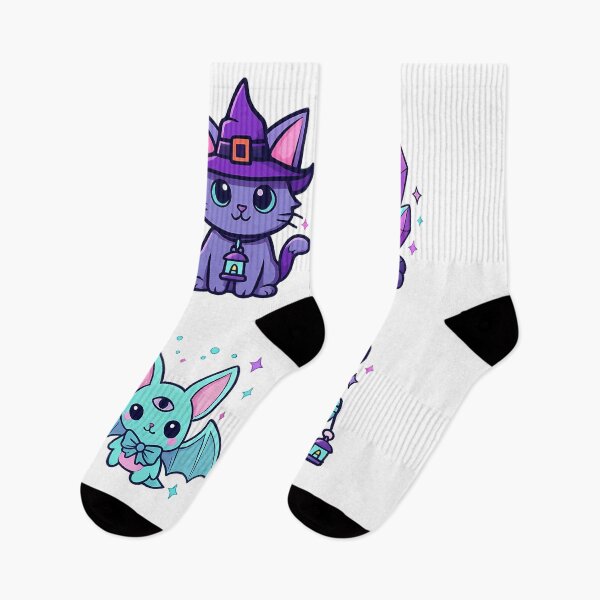 Item preview, Pastel Goth Cuties — Cat, Crystals, Bat & Bear (4) designed and sold by AshenLantern.