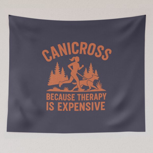 Item preview, Canicross Because Therapy Is Expensive – Retro Vintage Dog Running Design designed and sold by Meandmyshop.