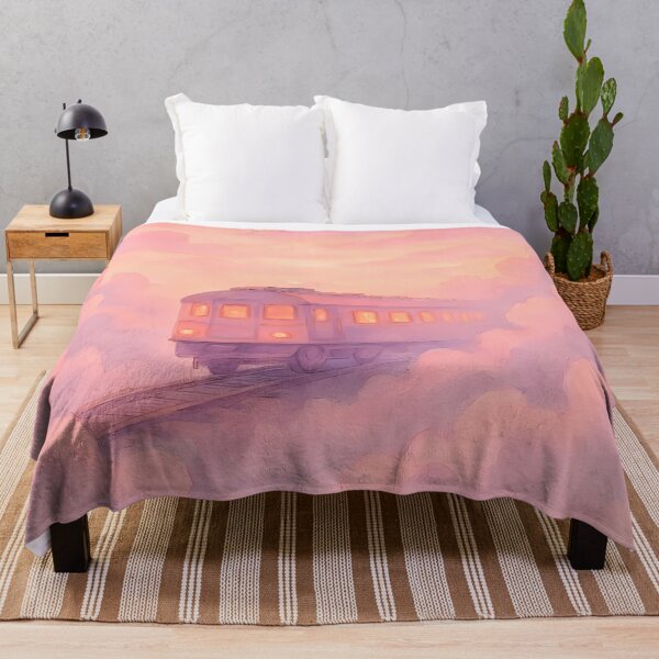 Artikelvorschau, Zug in Wolken bei Sonnenuntergang – gemütliche Pastellillustration entworfen und verkauft von Magic Pencil Press.