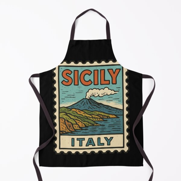 Item preview, Sicily Etna Italy Retro Stamp Travel designed and sold by TomFrontierArt.