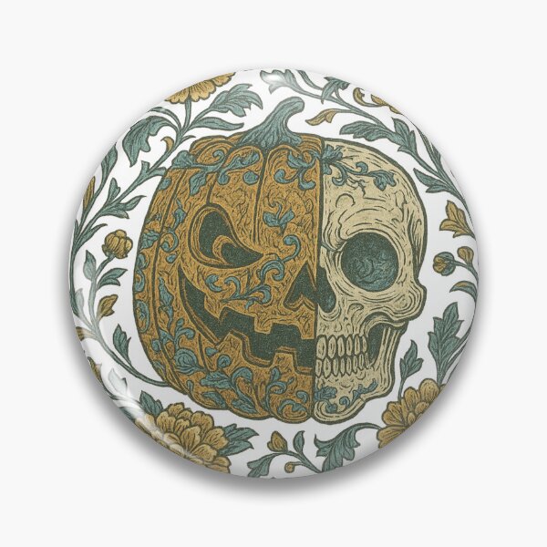 Item preview, Chinoiserie Pumpkin Skull | Gothic Halloween Floral Illustration designed and sold by Piralez.