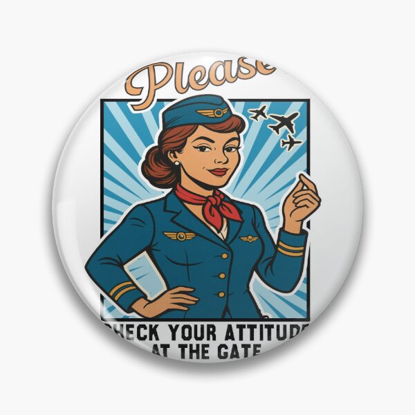 Item preview, Vintage Flight Attendant Shirt, Check Your Attitude at the Gate Tee, Retro Aviation Humor T-Shirt, Funny Airplane Gift designed and sold by CHAKSTYLE.
