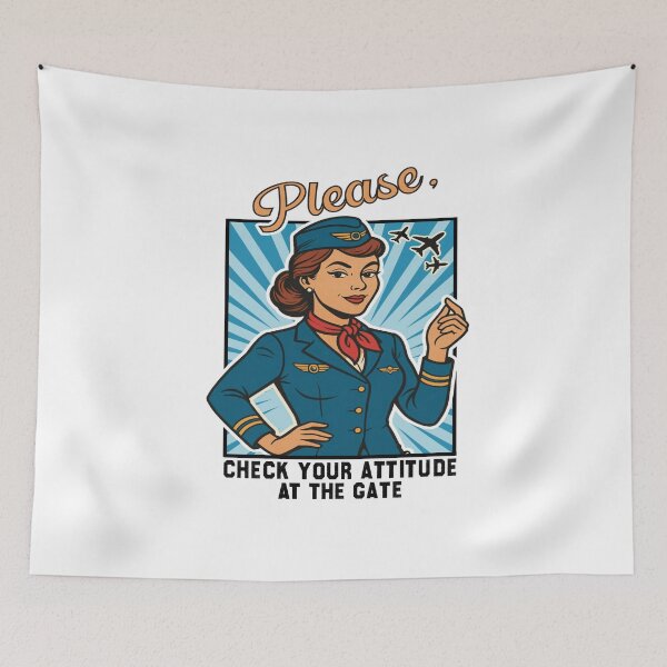Item preview, Vintage Flight Attendant Shirt, Check Your Attitude at the Gate Tee, Retro Aviation Humor T-Shirt, Funny Airplane Gift designed and sold by CHAKSTYLE.