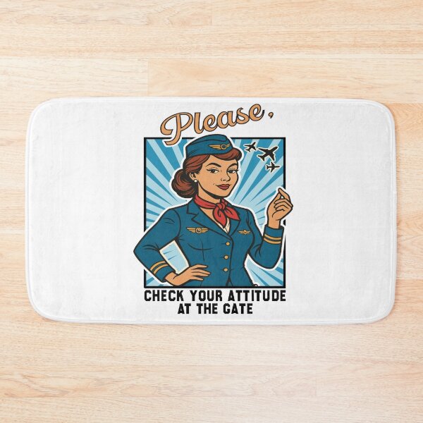 Item preview, Vintage Flight Attendant Shirt, Check Your Attitude at the Gate Tee, Retro Aviation Humor T-Shirt, Funny Airplane Gift designed and sold by CHAKSTYLE.