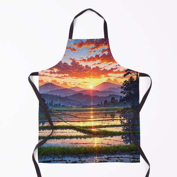 Item preview, Sunset Reflections in Japanese Rice Fields designed and sold by HikariMoments.