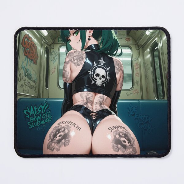 Item preview, Anime waifu cyberpunk digital art, subway car designed and sold by Planet Utoppia.