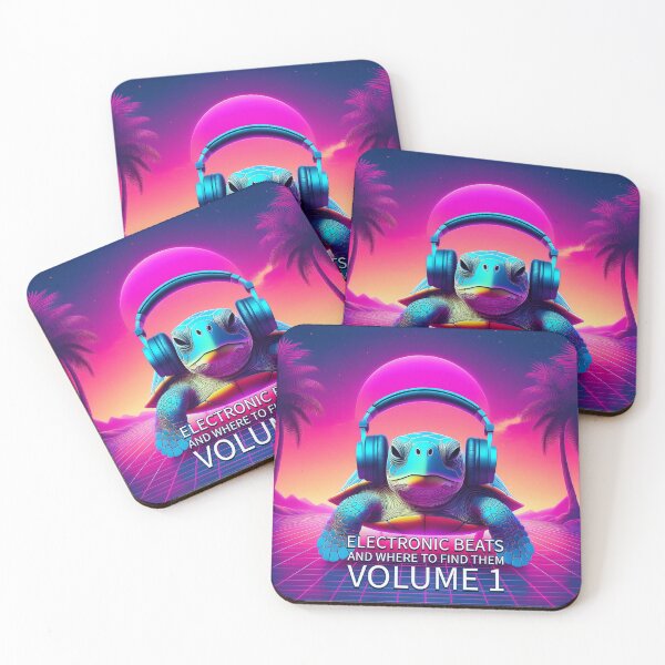 Item preview, Turtle synthwave Electronic Dance Music Record Label designed and sold by Boxing Kangaroo Retail Company.