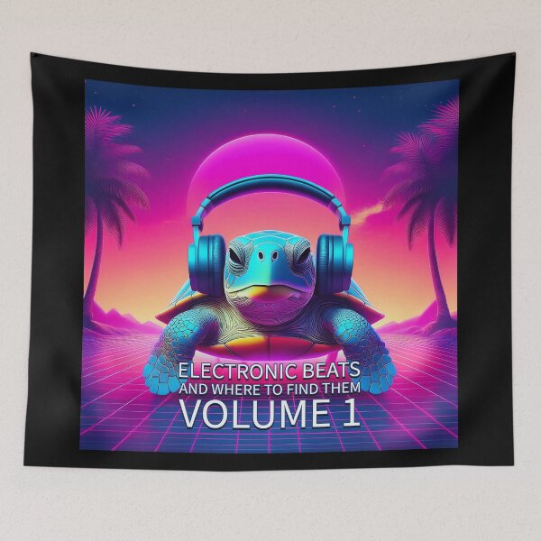 Item preview, Turtle synthwave Electronic Dance Music Record Label designed and sold by Boxing Kangaroo Retail Company.