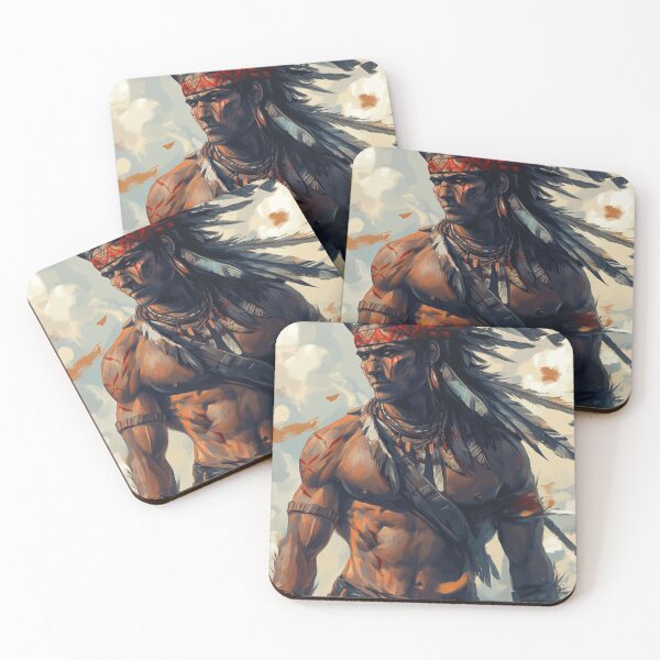 Item preview, Strong Native Warrior with Feathers designed and sold by BestDetailer.