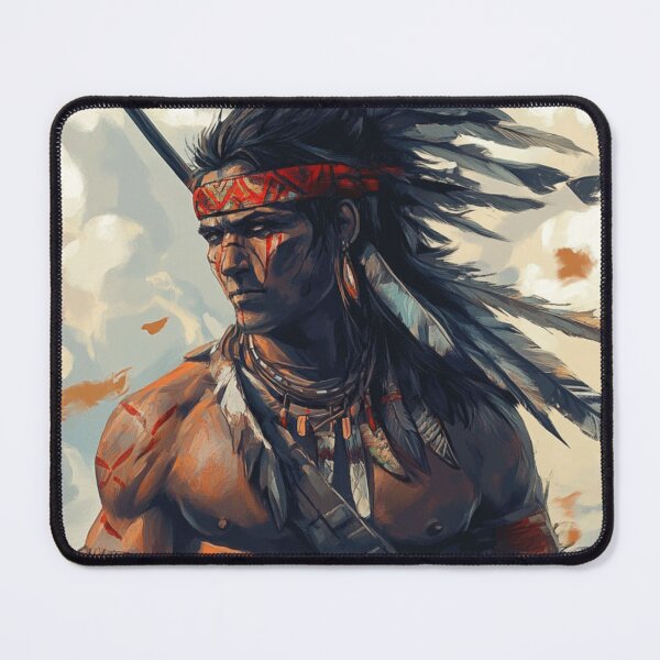 Item preview, Strong Native Warrior with Feathers designed and sold by BestDetailer.