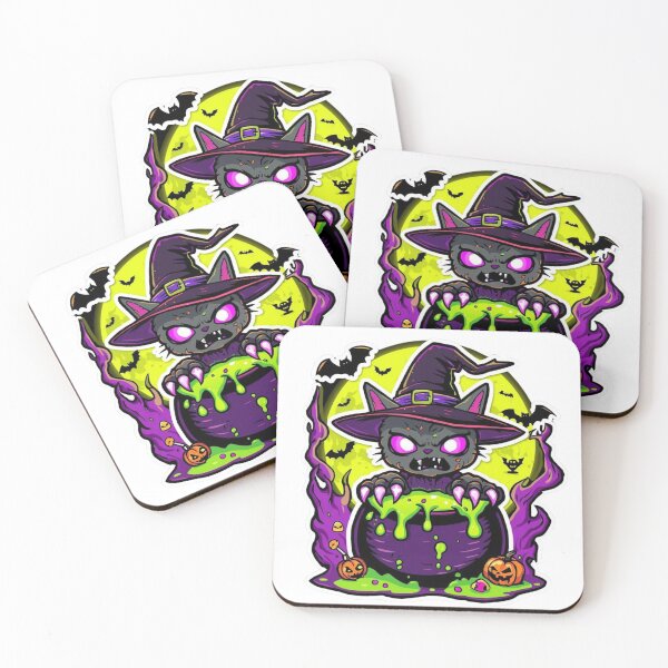 Item preview,  Witch Cat Cauldron – Creepy Cute Halloween Sticker "Double, double, trouble’s purr—this kitty’s brewing chaos in every stir!" ??‍♀️?   designed and sold by Rebel Fusion.