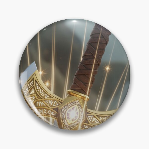 Item preview, Hero with Magical Golden Axe – Fantasy Illustration designed and sold by DkPINTEREST.