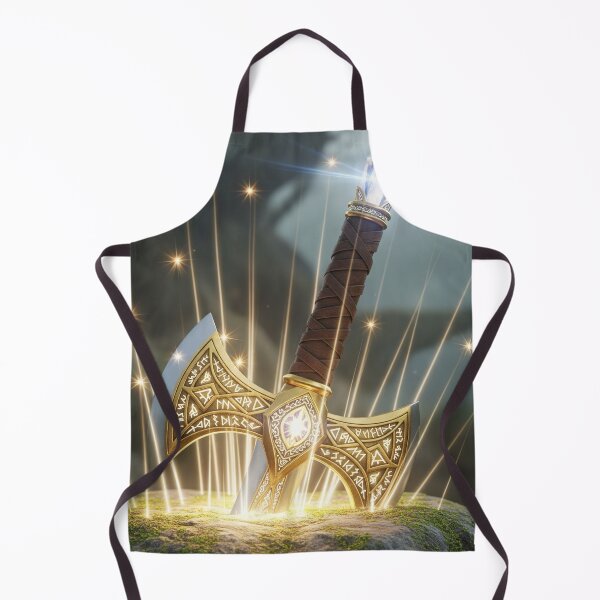 Item preview, Hero with Magical Golden Axe – Fantasy Illustration designed and sold by DkPINTEREST.