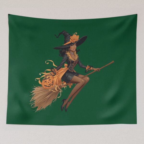 Item preview, Stylish Witch with Pumpkin – Halloween & WDNC Vibes designed and sold by jelonkaa.