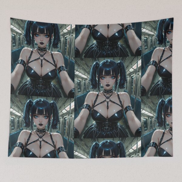 Item preview, Anime waifu cyberpunk digital art, subway car designed and sold by Planet Utoppia.