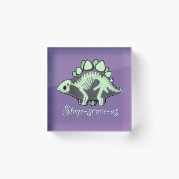Item preview, Skeleton Stegosaurus (glowy text), Cute spooky Dinosaur designed and sold by VraptorDoodles.