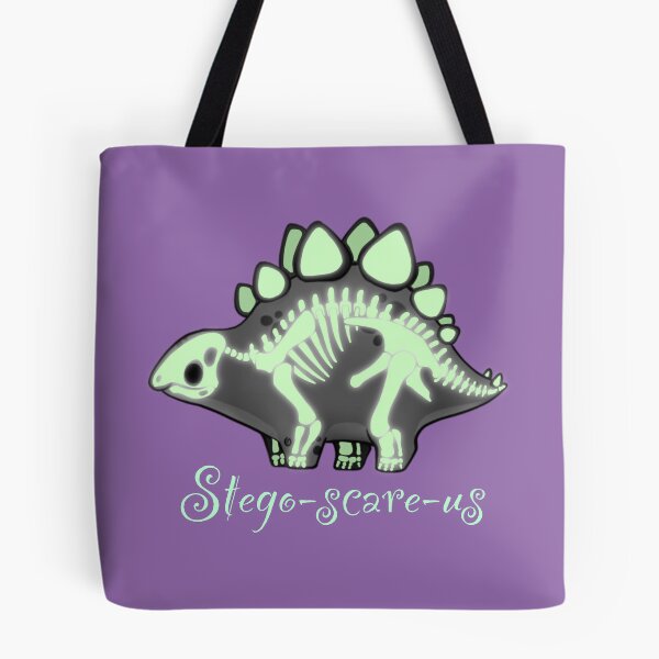 Item preview, Skeleton Stegosaurus (glowy text), Cute spooky Dinosaur designed and sold by VraptorDoodles.