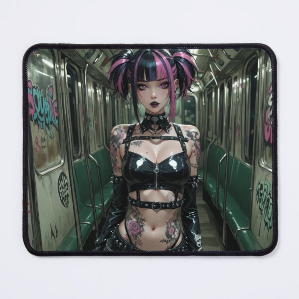 Item preview, Anime waifu cyberpunk digital art, subway car designed and sold by Planet Utoppia.