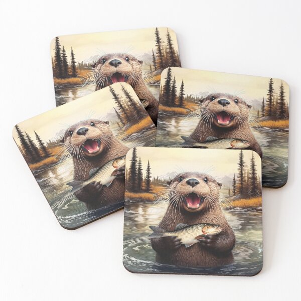 Item preview, The Joyful River Otter | Charming British Wildlife Art designed and sold by Englandbear.