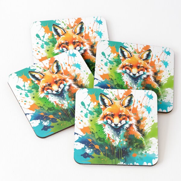 Item preview, Vibrant Fox Paint Splash Art designed and sold by ArtsAmaze.
