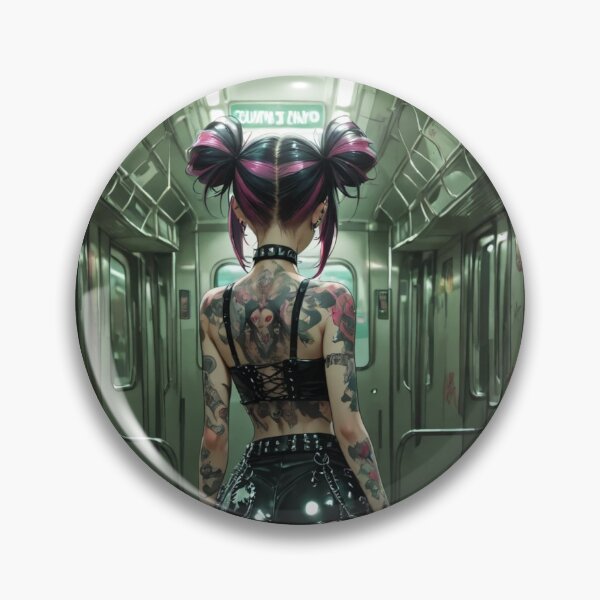 Item preview, Anime waifu cyberpunk digital art, subway car designed and sold by Planet Utoppia.