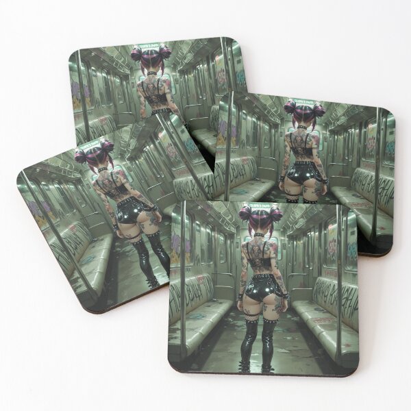 Item preview, Anime waifu cyberpunk digital art, subway car designed and sold by Planet Utoppia.