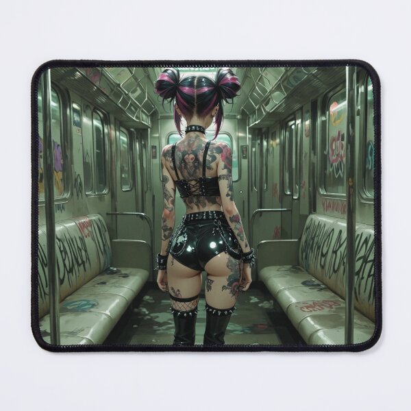 Item preview, Anime waifu cyberpunk digital art, subway car designed and sold by Planet Utoppia.