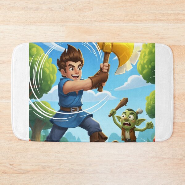 Item preview, Hero with Magical Golden Axe – Fantasy Illustration designed and sold by DkPINTEREST.