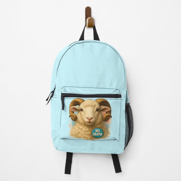 Item preview, No Drama Ram – Fluffy Sheep Portrait with Chill Vibes designed and sold by SI-Studio.