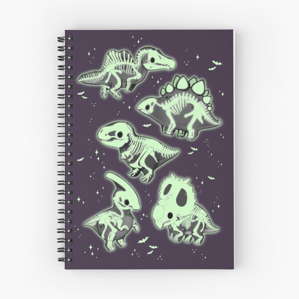 Item preview,  Skeleton Dinos (glowy details), cute Halloween dinosaurs designed and sold by VraptorDoodles.