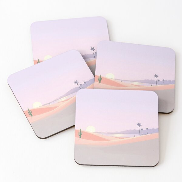 Item preview,  Pastel Desert Serenity Landscape | Minimalist Calm Nature Poster | Boho Wall Art Print for Relaxing Spaces designed and sold by teesprinkle.