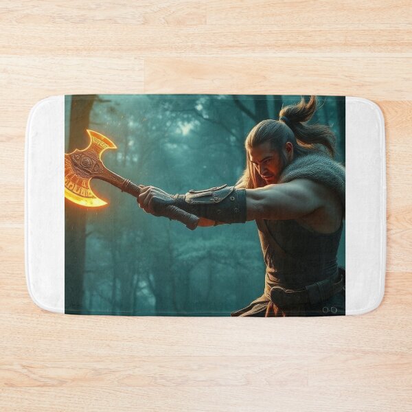 Item preview, Hero with Magical Golden Axe – Fantasy Illustration designed and sold by DkPINTEREST.