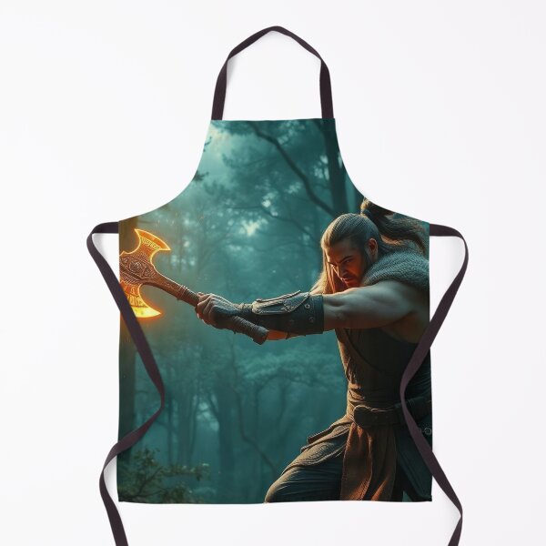 Item preview, Hero with Magical Golden Axe – Fantasy Illustration designed and sold by DkPINTEREST.