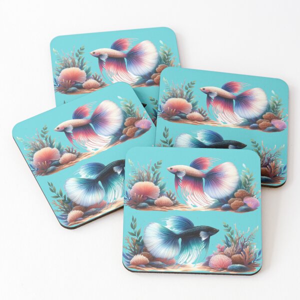 Item preview, A Pair of Graceful Watercolor Betta Fish designed and sold by IraBum.