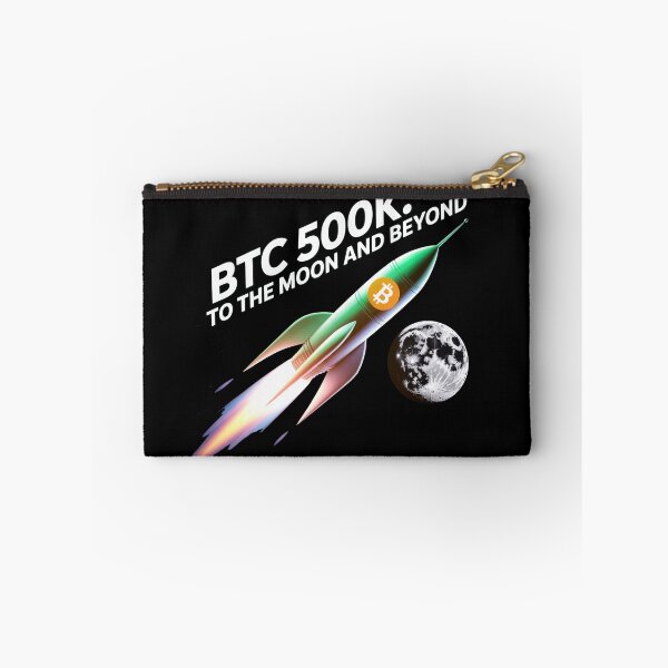 Item preview, BTC to the moon and beyond 500k, bitcoin to the moon, bitcoin crypto designed and sold by NoetherSym.