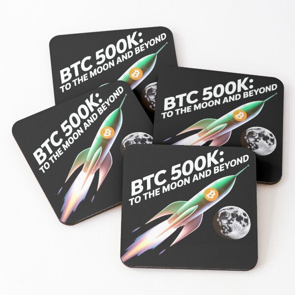 Artikelvorschau, BTC zum Mond und über 500.000 hinaus, Bitcoin zum Mond, Bitcoin-Krypto entworfen und verkauft von NoetherSym.