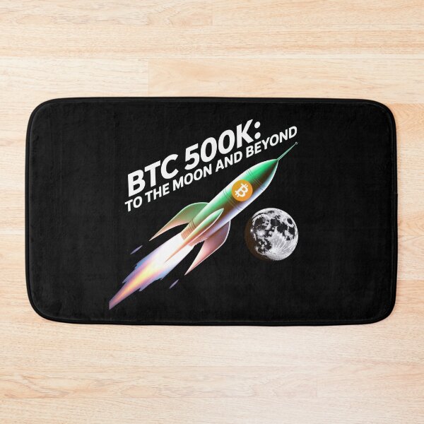 Item preview, BTC to the moon and beyond 500k, bitcoin to the moon, bitcoin crypto designed and sold by NoetherSym.